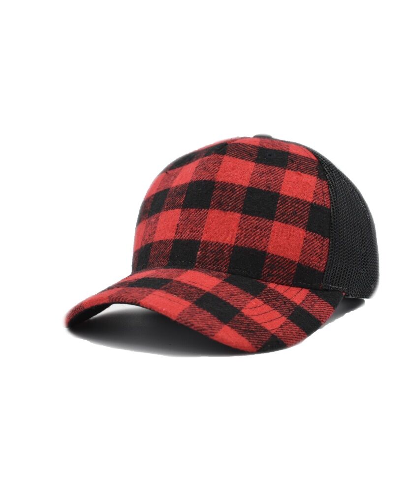 red black trucker cap