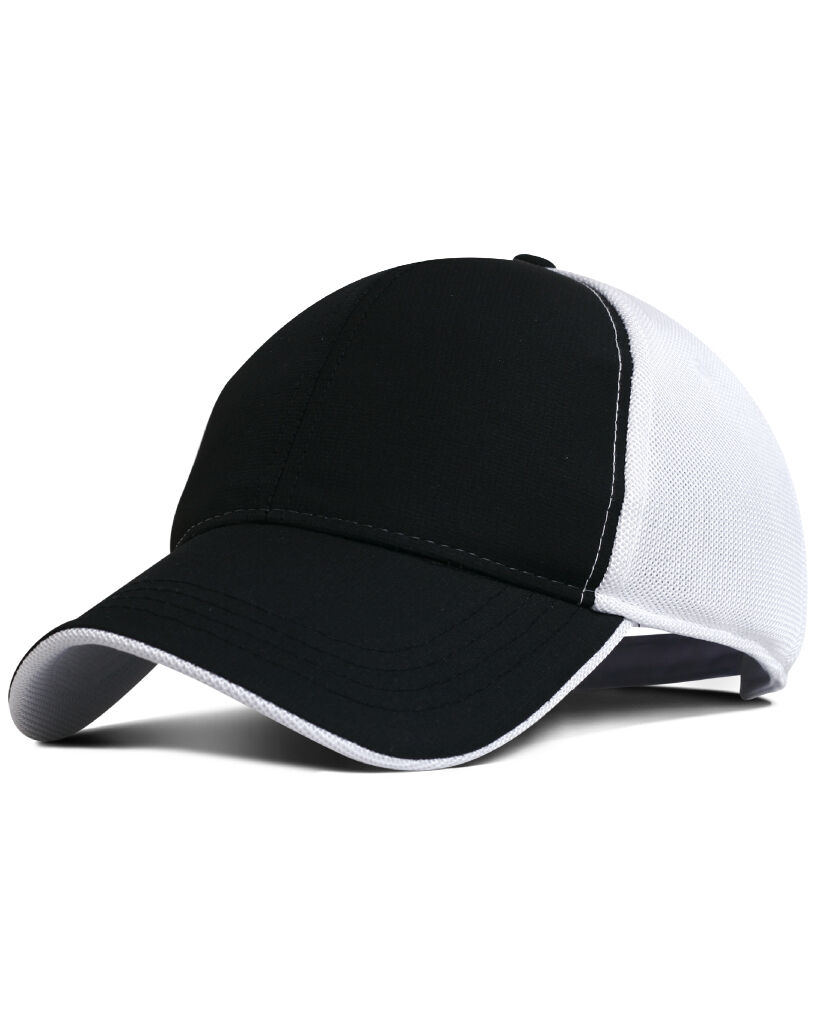 black white cap