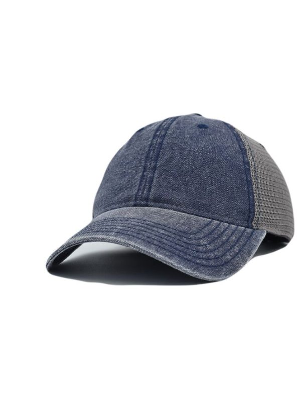 navy gray mesh back cap