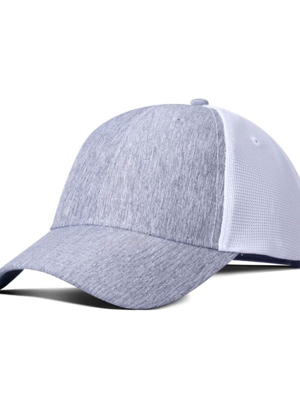 heather gray white trucker cap