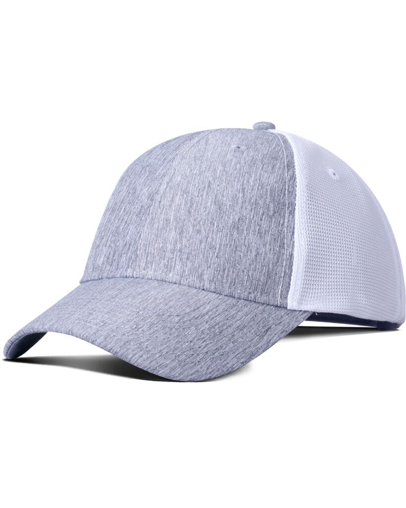 heather gray white trucker cap