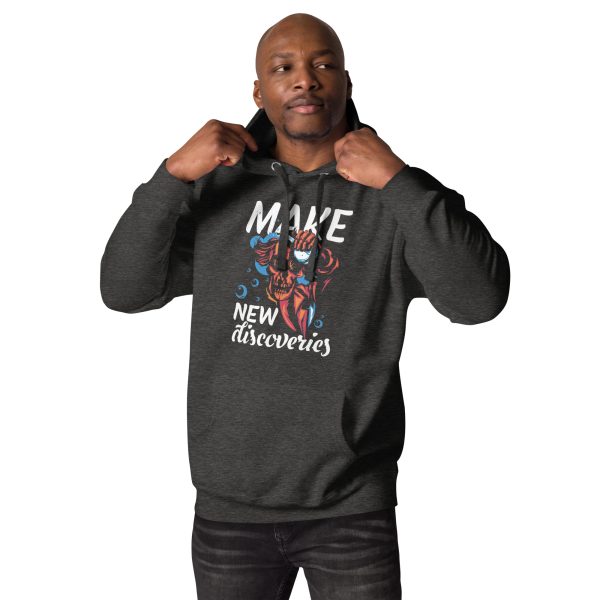 Edgy Men's Hoodie with Make New Discoveries Skull Graphic - Image 7