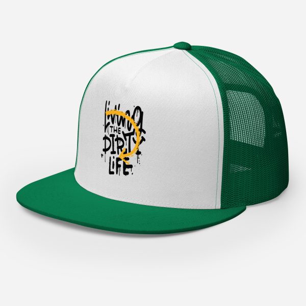 Men's Trucker Hat Living the Dirty Life Cool Graphic Design - Image 18