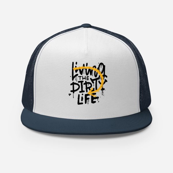 Men's Trucker Hat Living the Dirty Life Cool Graphic Design - Image 12