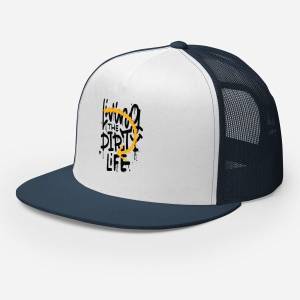 Men's Trucker Hat Living the Dirty Life Cool Graphic Design