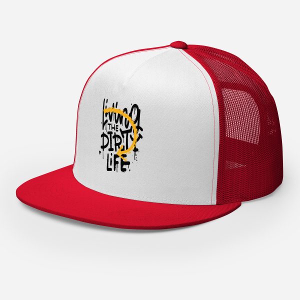 Men's Trucker Hat Living the Dirty Life Cool Graphic Design - Image 10