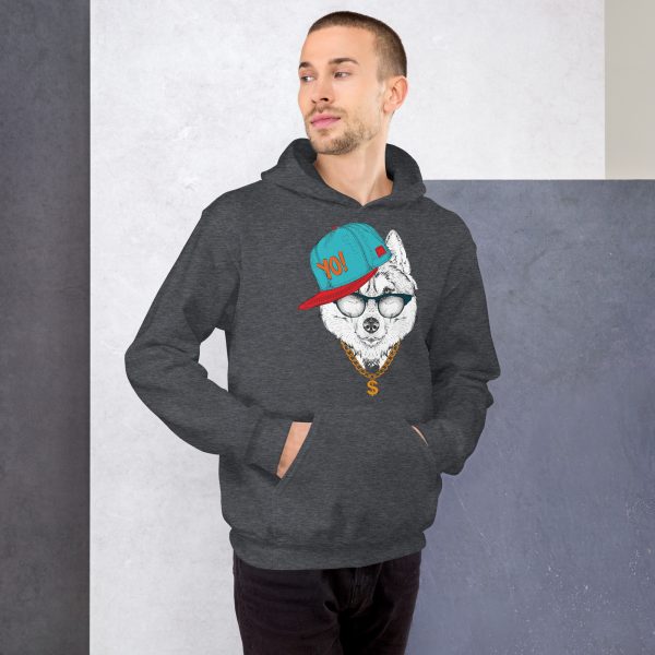 Men's YO! Wolf Hoodie Hip-Hop Inspired Graphic Design - Image 11