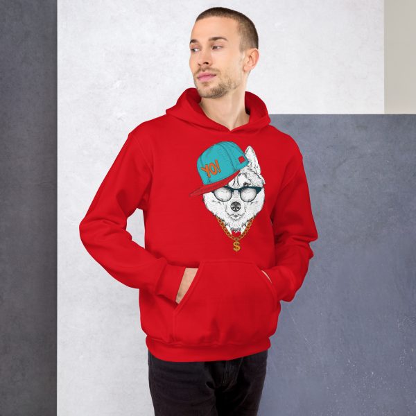 Men's YO! Wolf Hoodie Hip-Hop Inspired Graphic Design - Image 9