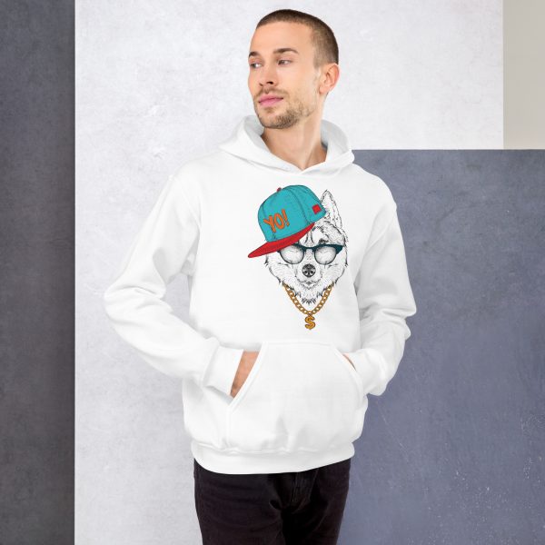 Men's YO! Wolf Hoodie Hip-Hop Inspired Graphic Design - Image 13