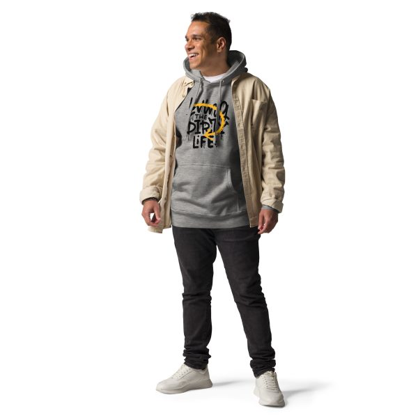 Living the Dirty Life' Cool Graphic Hoodie for Men - Image 6