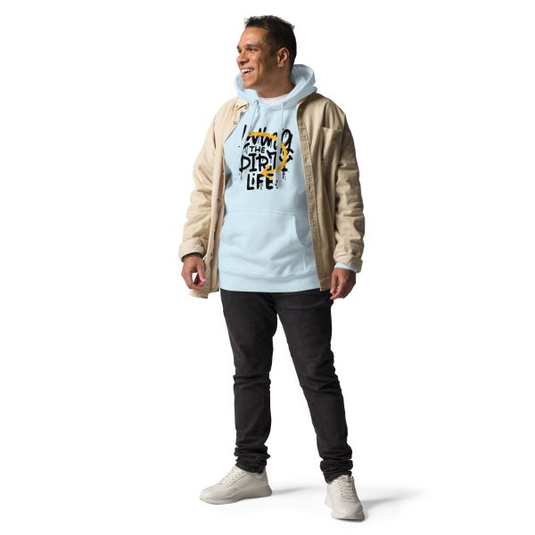 Living the Dirty Life' Cool Graphic Hoodie for Men - Image 8