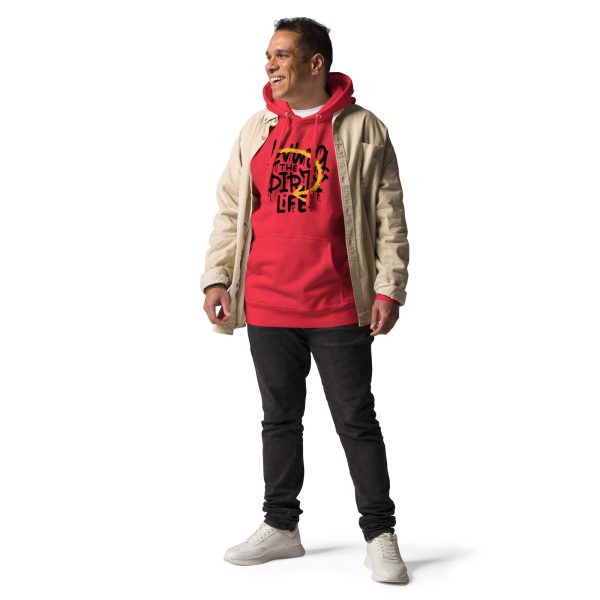 Living the Dirty Life' Cool Graphic Hoodie for Men - Image 2