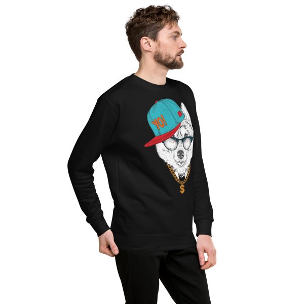 Urban Wolf Graphic Sweatshirt YO! Cap & Gold Chain Style - Image 2