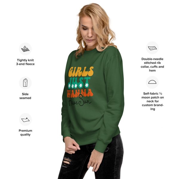 Warm Women's Sweatshirt Girls Just Wanna Have Fun Graphic - Image 2