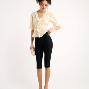Pinup High-Waist Cropped Pant – Stretch Scuba Ponte