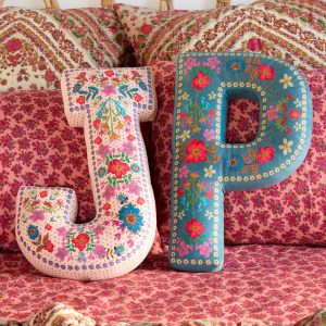 Alternative view of Velvet Initial Pillow - N