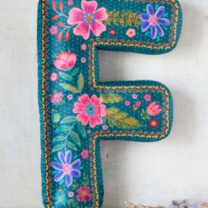 Velvet Initial Pillow - F