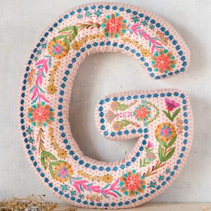 Velvet Initial Pillow - G
