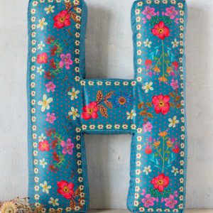 Velvet Initial Pillow - H