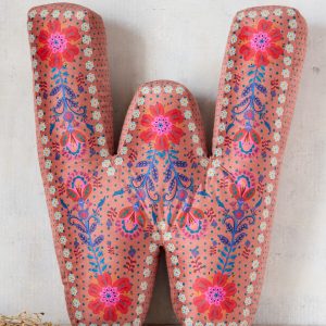 Velvet Initial Pillow - W