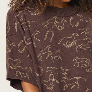 Wren Boxy Sweater - Western Wild Chocolate
