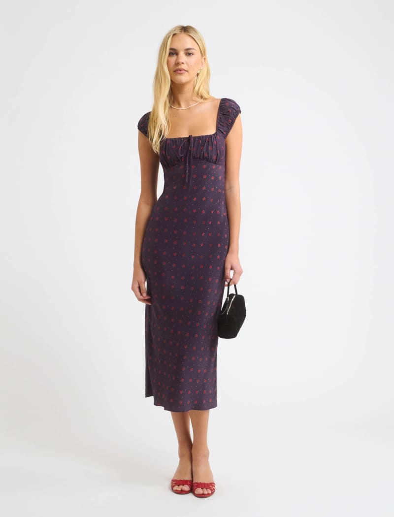 Callaway Midi Dress – Vintage-Inspired Crepe de Chine